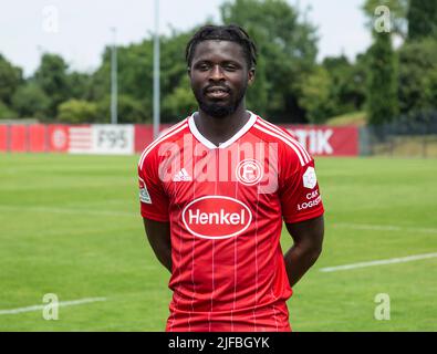 football, 2. Bundesliga, 2022/2023, Fortuna Duesseldorf, Merkur Spiel Arena, Media Day, Présentation de l'équipe pour la nouvelle saison de jeu, photo de presse, Nana Ampomah Banque D'Images