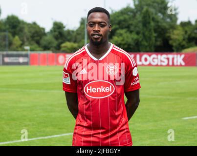 football, 2. Bundesliga, 2022/2023, Fortuna Duesseldorf, Merkur Spiel Arena, Media Day, Présentation de l'équipe pour la nouvelle saison de jeu, photo de presse, Khaled Narey Banque D'Images