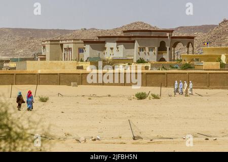 Tchad, Ennedi, Wadi Hawar, Amdjarass, village indigène d'Idriss Deby Banque D'Images