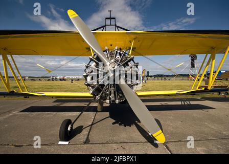 Pitts Python double decker (Grumman G-164A Super AG-Cat) sur le terrain au Sola Airshow en juin 2007 Banque D'Images