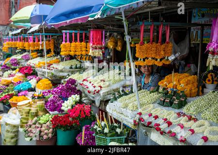 Tonne de Lamai Marché aux Fleurs, Chiang Mai, Thaïlande Banque D'Images