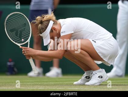 Au cours du cinquième jour des Championnats de Wimbledon 2022 au All England Lawn tennis and Croquet Club, Wimbledon. Date de la photo: Vendredi 1 juillet 2022. Banque D'Images