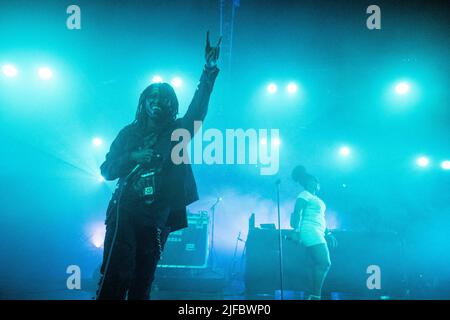 Roskilde, Danemark. 30th juin 2022. MC Yallah et Debmaster exécutent un concert en direct pendant le festival de musique danois Roskilde Festival 2022 à Roskilde. (Crédit photo : Gonzales photo/Alamy Live News Banque D'Images