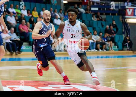 Retin OBASOHAN (32) de Belgique pendant la coupe du monde de basket-ball FIBA 2023 qualificatifs, 1st rond Groupe A, entre la Belgique et la Slovaquie sur 30 juin 2022 à l'arène Mons à Mons, Belgique - photo Ann-Dee Lamour / CDP MEDIA / DPPI Banque D'Images