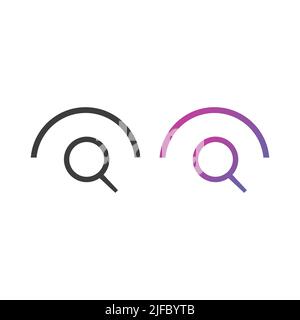 Bouton de l'icône de recherche, en couleur unie et en dégradé Illustration de Vecteur