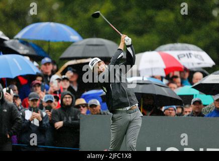 Kilkenny, Irlande. 01st juillet 2022. 1st juillet 2022, Mount Juliet Golf & amp; Spa Hotel, Thomastown, County Kilkenny, République d'Irlande : horizons Irish Open Golf ; Seamus Power of Ireland est à l'affiche sur le 8th trous Credit: Action plus Sports Images/Alay Live News Banque D'Images