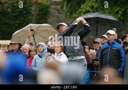 Kilkenny, Irlande. 01st juillet 2022. 1st juillet 2022, Mount Juliet Golf & amp; Spa Hotel, Thomastown, County Kilkenny, République d'Irlande : horizons Irish Open Golf ; Seamus Power of Ireland est à l'affiche sur le 10th trous Credit: Action plus Sports Images/Alay Live News Banque D'Images