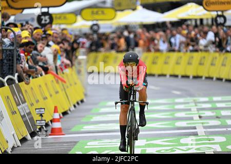 Copenhague, Danemark. 01st juillet 2022. Dylan TEUNS lors du Tour de France, étape 1, de Copenhague à Copenhague, Danemark, 1st juillet 2022, Credit:Pete Goding/Goding Images/Alamy Live News Credit: Peter Goding/Alamy Live News Banque D'Images