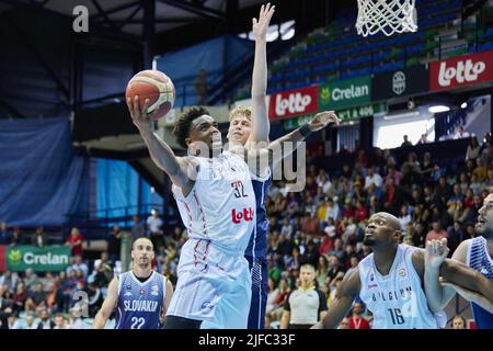 Retin OBASOHAN (32) de Belgique lors de la coupe du monde de basket-ball 2023 qualificatifs, 1st rond Groupe A, entre la Belgique et la Slovaquie sur 30 juin 2022 à l'arène Mons à Mons, Belgique - photo: Ann-dee Lamour/DPPI/LiveMedia Banque D'Images