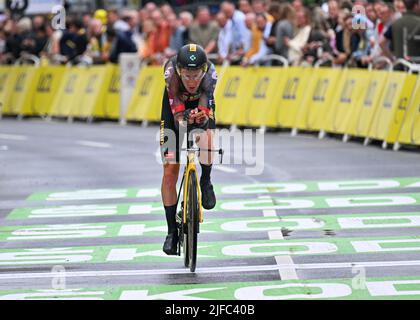 Copenhague, Danemark. 01st juillet 2022. Tiesj BENOOT lors du Tour de France, Stage 1, Copenhague à Copenhague, Danemark, 1st juillet 2022, Credit:Pete Goding/Goding Images/Alamy Live News Credit: Peter Goding/Alamy Live News Banque D'Images