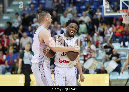 Retin OBASOHAN (32) de Belgique lors de la coupe du monde de basket-ball 2023 qualificatifs, 1st rond Groupe A, entre la Belgique et la Slovaquie sur 30 juin 2022 à l'arène Mons à Mons, Belgique - photo: Ann-dee Lamour/DPPI/LiveMedia Banque D'Images