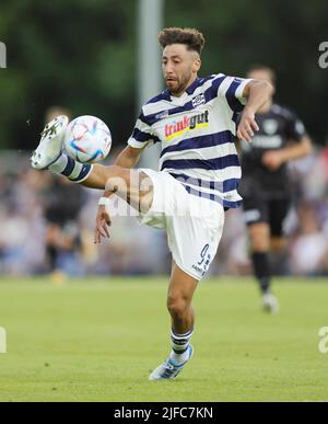 Duisburg, Allemagne. 01st juillet 2022. Firo: 01.07.2022, football, 3rd Bundesliga, saison 2022/2023, Test Match MSV Duisburg - SC Preussen, Preussen Munster Muenster SINGLE ACTION, ALAA BAKIR/dpa/Alay Live News Banque D'Images