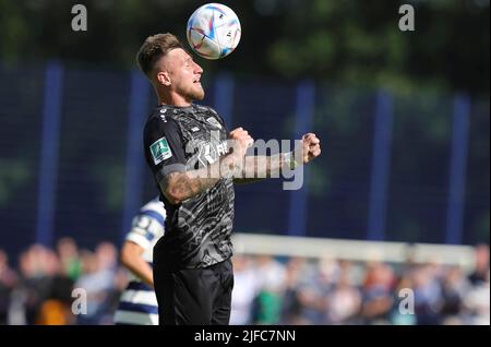 Duisburg, Allemagne. 01st juillet 2022. Firo: 1 juillet 2022, football, 3rd Bundesliga, saison 2022/2023, Test Match MSV Duisburg - SC Preussen, Prusse Munster Muenster Alexander Hahn crédit: dpa/Alamy Live News Banque D'Images