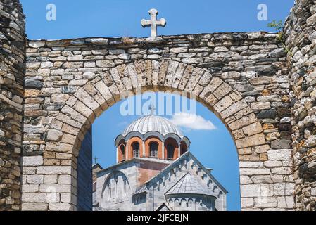 Monastère de Studenica, monastère orthodoxe serbe de 12th siècles situé dans le centre de la Serbie. Banque D'Images