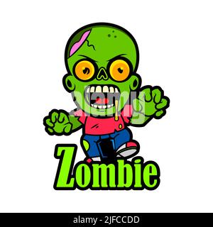 Illustration vectorielle des zombies d'halloween. Zombies verts. Prêt pour la fête. 31 octobre. Halloween Illustration de Vecteur