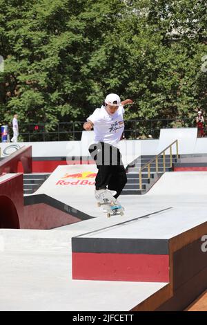 Rome, Latium, Italie. 1st juillet 2022. Au Parco del Colle Oppio à Rome, le Championnat du monde de skateboard.dans cette photo Margyelin Didal (Credit image: © Paolo Pizzi/Pacific Press via ZUMA Press Wire) Credit: ZUMA Press, Inc./Alay Live News Banque D'Images