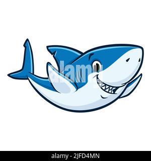 Illustration vectorielle d'un requin drôle et sympathique pour l'élément de conception Banque D'Images