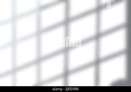 Effets de superposition d'ombres réalistes maquette de la composition de la vue de dessus avec une ombre en forme de grille sur l'illustration du vecteur de paroi Illustration de Vecteur