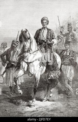 Princesse kurde Kara Fatma, Irak. Voyage à Babylone par Guillaume Lejean 1866 depuis le Tour du monde 1867 Banque D'Images