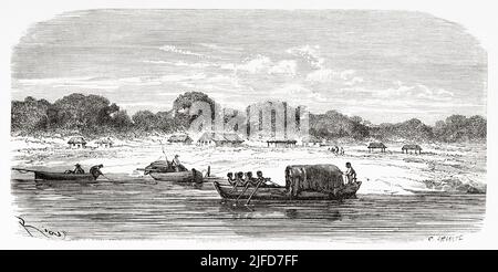 San Jose de Maturi, rive gauche de l'Amazone, Brésil. Amérique du Sud. Voyage à travers l'Amérique du Sud, de l'océan Pacifique à l'océan Atlantique par Paul Marcoy 1848-1860 depuis le Tour du monde 1867 Banque D'Images