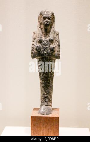 MUCEM Marseille : Pharaons Super Stars - statuette avec la cartouche de THOUTMOSIS III - 1st/4th siècle ? Banque D'Images