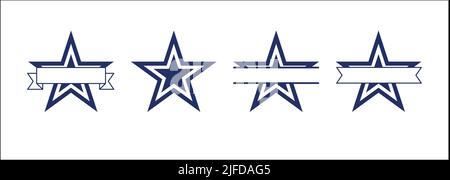 Dallas Star. Icônes en forme d'étoile. Symboles vectoriels étoile isolée sur fond blanc. Modèle de conception. Illustration de Vecteur