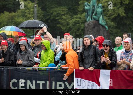 Première étape de la tournée de France 2022 à Copenhague- Danemark, le 1st juillet 2022. Humeur dans les rues de la ville pendant la compétition Banque D'Images