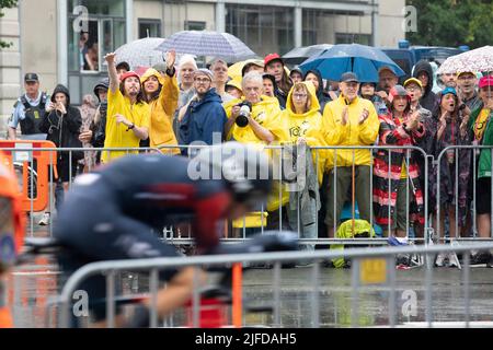 Première étape de la tournée de France 2022 à Copenhague- Danemark, le 1st juillet 2022. Humeur dans les rues de la ville pendant la compétition Banque D'Images