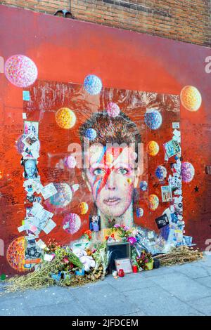 David Bowie Memorial à Brixton - Londres, Angleterre Banque D'Images