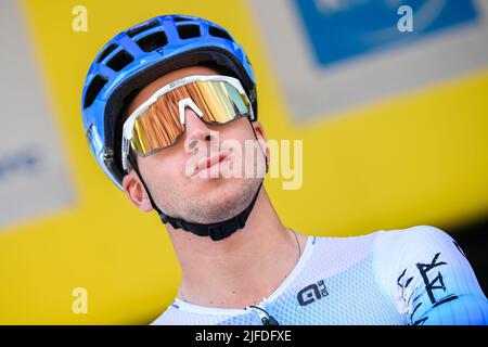 Danemark. 02nd juillet 2022. Dutch Dylan Groenewegen de BikeExchange-Jayco photographié au début de la deuxième étape de la course cycliste Tour de France, course de 202,2 km entre Roskilde et Nyborg, Danemark, samedi 02 juillet 2022. Le Tour de France de cette année a lieu du 01 au 24 juillet 2022 et commence par trois étapes au Danemark. PHOTO DE BELGA DAVID STOCKMAN crédit: Belga News Agency/Alay Live News Banque D'Images