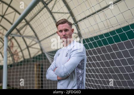 Nottingham, Royaume-Uni. 01st juillet 2022. Dean Henderson, de Manchester United, rejoint la forêt de Nottingham dans le cadre d'un contrat de prêt d'une saison à Nottingham, au Royaume-Uni, le 7/1/2022. (Photo de Ritchie Sumpter/News Images/Sipa USA) crédit: SIPA USA/Alay Live News Banque D'Images