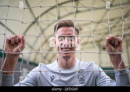 Nottingham, Royaume-Uni. 01st juillet 2022. Dean Henderson, de Manchester United, rejoint la forêt de Nottingham dans le cadre d'un contrat de prêt d'une saison à Nottingham, au Royaume-Uni, le 7/1/2022. (Photo de Ritchie Sumpter/News Images/Sipa USA) crédit: SIPA USA/Alay Live News Banque D'Images