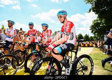 Danemark. 02nd juillet 2022. Belge Tim Wellens de Lotto Soudal photographié au début de la deuxième étape de la course cycliste Tour de France, une course de 202,2 km entre Roskilde et Nyborg, Danemark, samedi 02 juillet 2022. Le Tour de France de cette année a lieu du 01 au 24 juillet 2022 et commence par trois étapes au Danemark. BELGA PHOTO JASPER JACOBS crédit: Belga News Agency/Alay Live News Banque D'Images