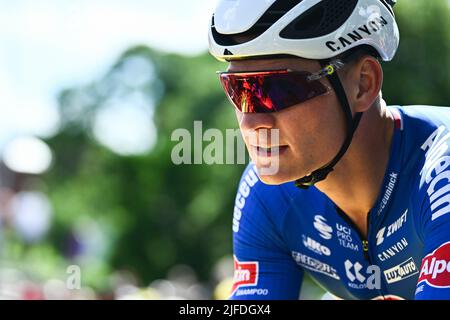 Danemark. 02nd juillet 2022. Néerlandais Mathieu van der Poel d'Alpecin-Deceuninck photographié au début de la deuxième étape de la course cycliste Tour de France, course de 202,2 km entre Roskilde et Nyborg, Danemark, samedi 02 juillet 2022. Le Tour de France de cette année a lieu du 01 au 24 juillet 2022 et commence par trois étapes au Danemark. BELGA PHOTO JASPER JACOBS crédit: Belga News Agency/Alay Live News Banque D'Images