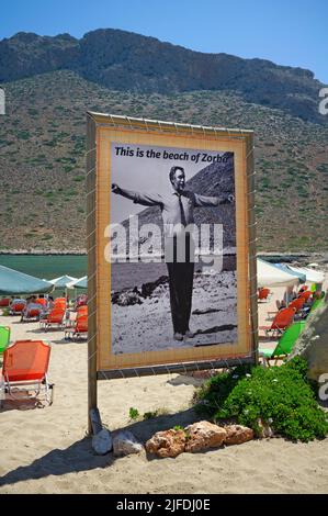 Stavros Beach près de la Canée en Crète, qui a été présenté dans le film Zorba le grec Banque D'Images