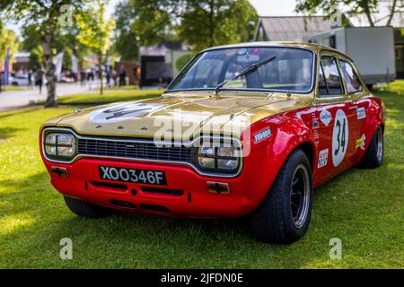 Alan Mann Racing Team - 1968 Ford Escort 'XOO 346F' en exposition au Scramble de juin qui s'est tenu au Bicester Heritage Centre le 19th juin 2022 Banque D'Images