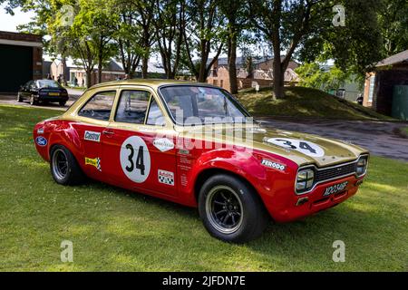 Alan Mann Racing Team - 1968 Ford Escort 'XOO 346F' en exposition au Scramble de juin qui s'est tenu au Bicester Heritage Centre le 19th juin 2022 Banque D'Images