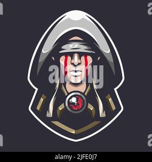 LOGO DE LA MASCOTTE DE L'ASSISTANT Illustration de Vecteur