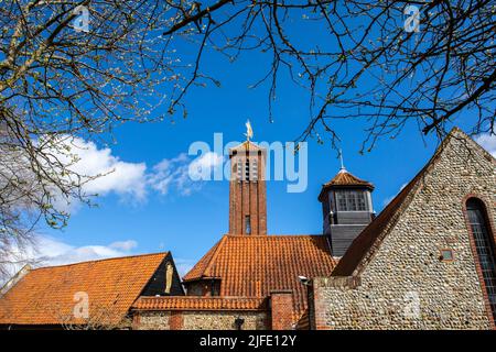 Vue depuis le parc du sanctuaire de notre-Dame de Walsingham à Norfolk, Royaume-Uni. Banque D'Images