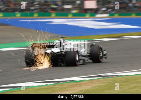 Alexander Albon de Williams devant le Grand Prix britannique 2022 à Silverstone, à Towcester. Date de la photo: Samedi 2 juillet 2022. Banque D'Images