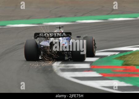 Alexander Albon de Williams devant le Grand Prix britannique 2022 à Silverstone, à Towcester. Date de la photo: Samedi 2 juillet 2022. Banque D'Images