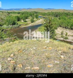 anneau tipi au-dessus de la rivière dearborn près de craig, montana Banque D'Images