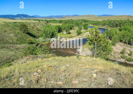 anneau tipi au-dessus de la rivière dearborn près de craig, montana Banque D'Images