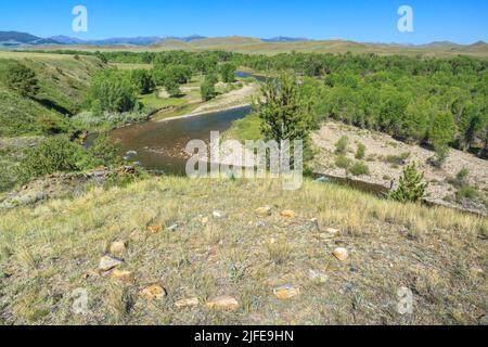 anneau tipi au-dessus de la rivière dearborn près de craig, montana Banque D'Images