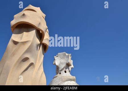 la casa mila, ville de barcelone, espagne Banque D'Images