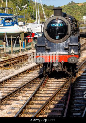 Brixham Devon UK 1 octobre 2021, 75014 Braveheart sur le chemin de fer à vapeur de Dartmouth Banque D'Images