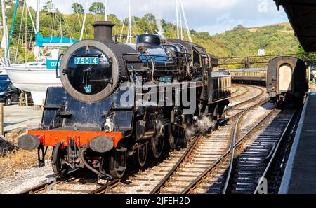 Brixham Devon UK 1 octobre 2021, 75014 Braveheart sur le chemin de fer à vapeur de Dartmouth Banque D'Images