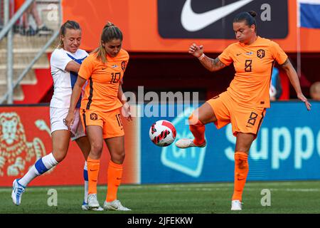 ENSCHEDE, PAYS-BAS - JUILLET 2 : Sherida Spitse des pays-Bas pendant le match international des femmes amicales entre les pays-Bas et la Finlande à de Grolsch Veste sur 2 juillet 2022 à Enschede, pays-Bas (photo de Pieter van der Woude/Orange Pictures) Banque D'Images