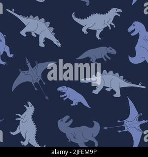Motif Dino sans couture, joli dessin dessin Dinosaurs dessin vectoriel. Illustration de Vecteur