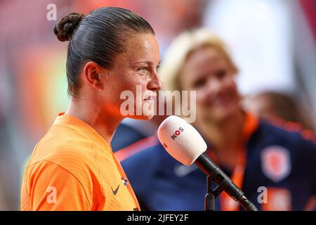 ENSCHEDE, PAYS-BAS - JUILLET 2 : Sherida Spitse des pays-Bas pendant le match international des femmes amicales entre les pays-Bas et la Finlande à de Grolsch Veste sur 2 juillet 2022 à Enschede, pays-Bas (photo de Pieter van der Woude/Orange Pictures) Banque D'Images